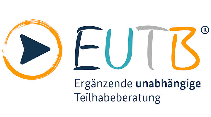 EUTB-Logo: ein eingekreister Pfeil gefolgt vom Schriftzug EUTB, darunter steht: Ergänzende unabhängige Teilhabeberatung