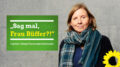 Porträt von Corinna Rüffer, links daneben steht der Text: "Sag mal, Frau Rüffer?!" - Digitale Bürger*innensprechstunde